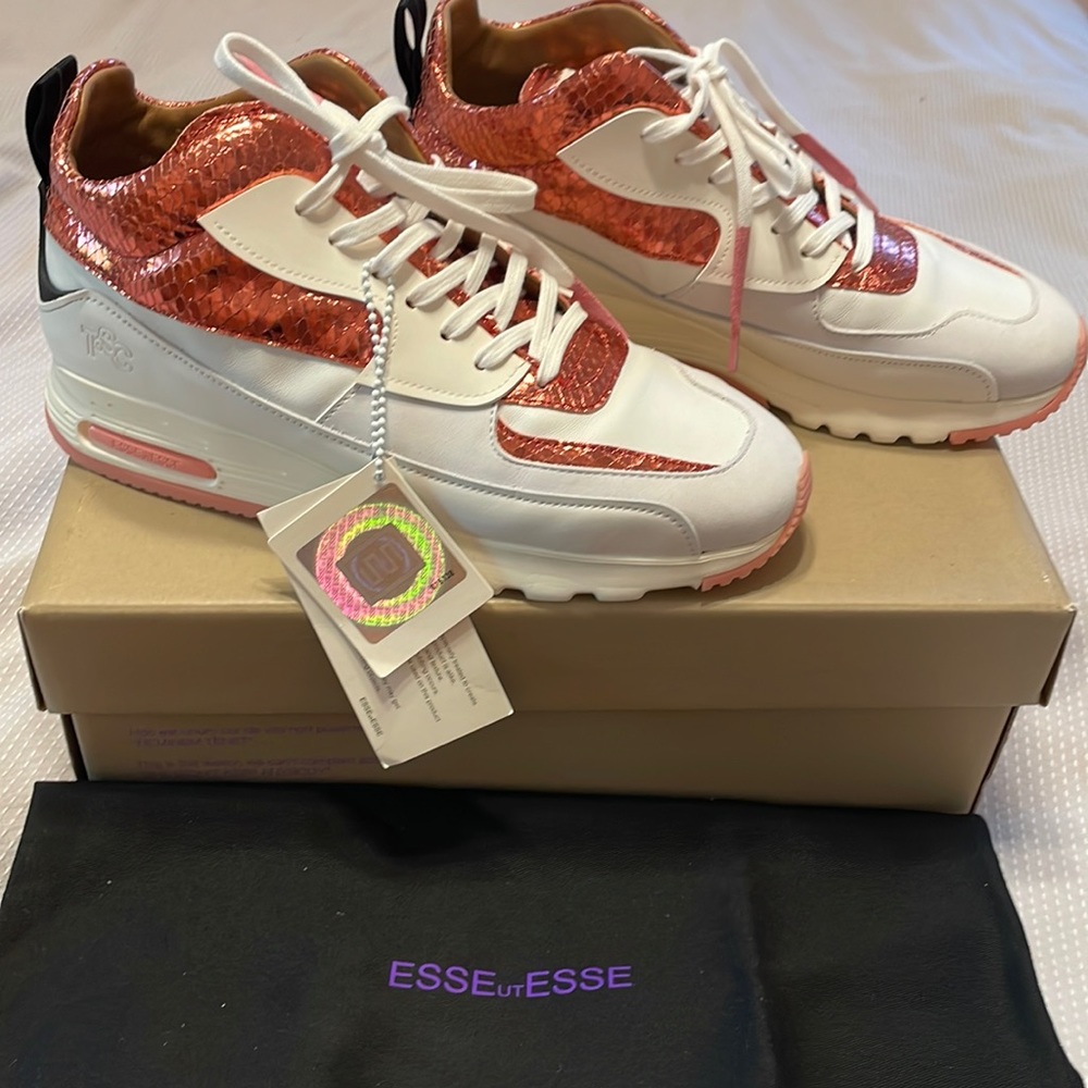 Esse ut Esse pink/white midis NWT size 39